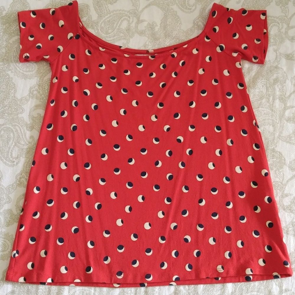 Fighting🤼 Eel Top Love❤ in Red Alex Print Sz S